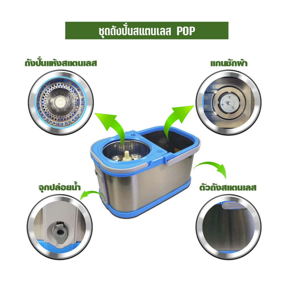 ชุดถังปั่นม็อบ SJEASYMOP รุ่น PERFECT OF PERFECT สีเงิน_4